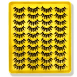 20 Pairs of High-Imitation Mink Fiber False Eyelashes Set